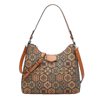 Retro-printed Ethnic-style Tote Shoulder Or Crossbody Bag