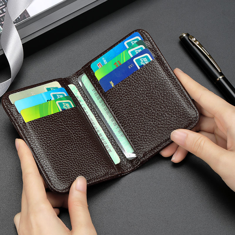 mens business leather case bank card holder