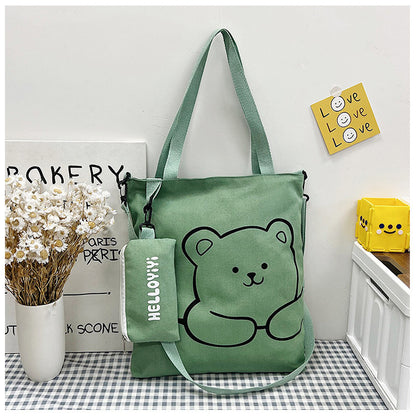 womens fashion bear printed crossbody bag