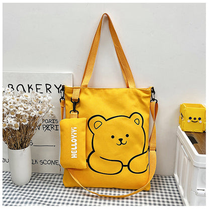 womens fashion bear printed crossbody bag