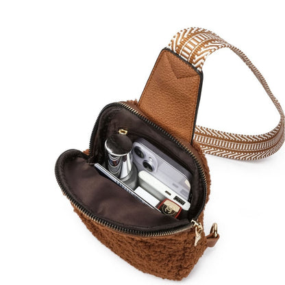 ethnic style shoulder strap crossbody casual fur bag