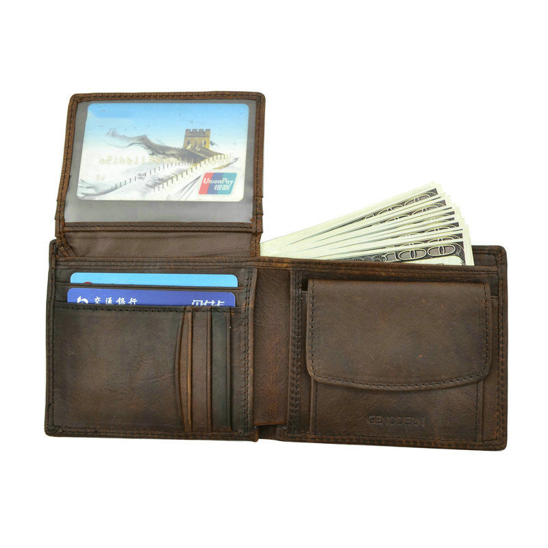 vintage mens wallet with coin pocket