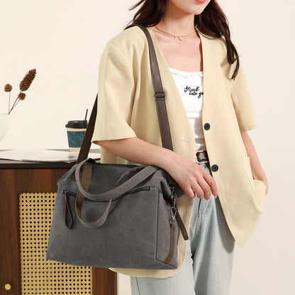 Large Capacity Fashion Casual All-match Retro Canvas Bag For Women