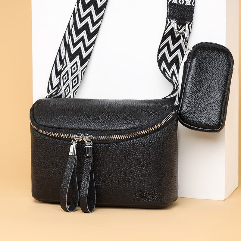 first layer cattlehide leather fashion shoulder messenger bag for women