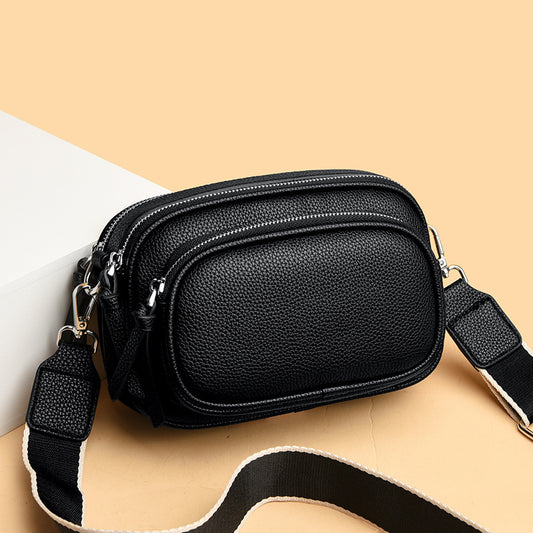 simple and versatile crossbody texture multi layer small square bag