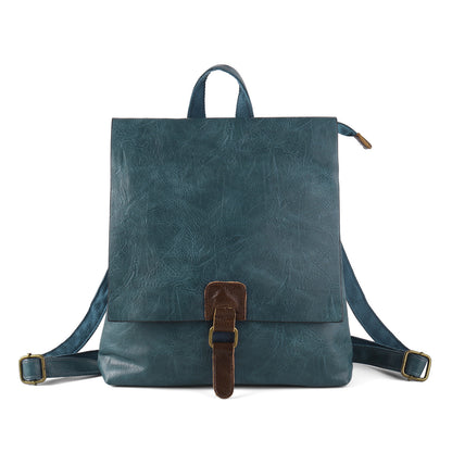 retro large capacity multifunctional leather backpackage