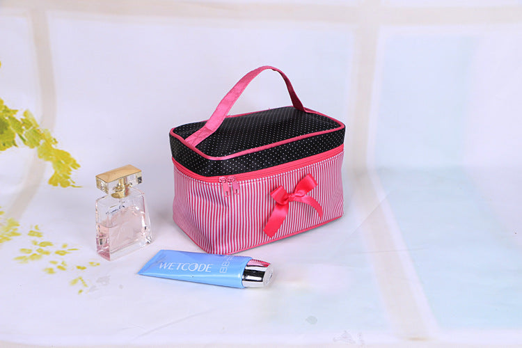 striped multicolor large capacity storage cosmetic bag