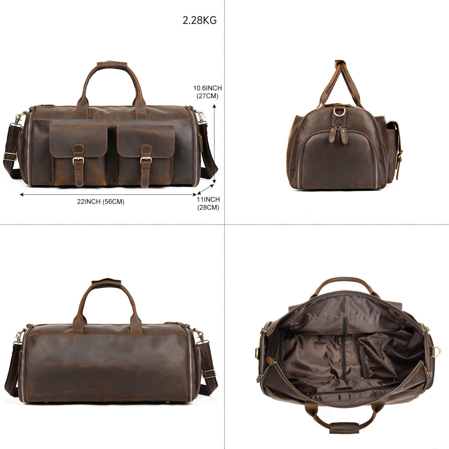 leather handheld portable travel bag