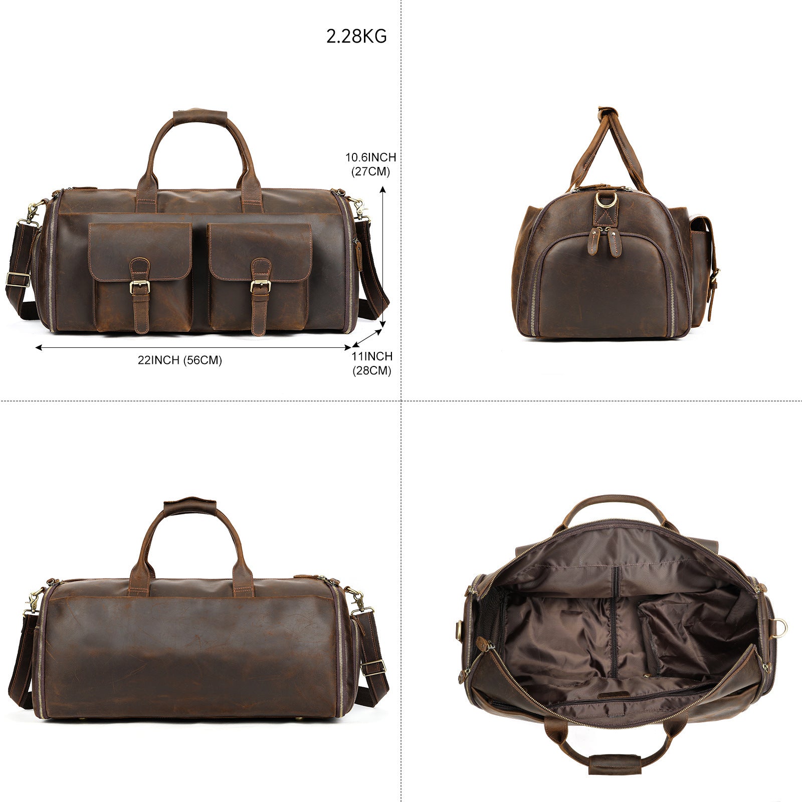 leather handheld portable travel bag