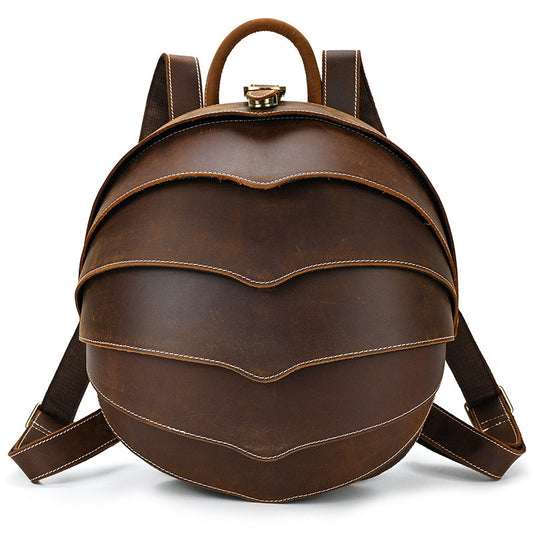 vintage leather creative backpack personality beetle