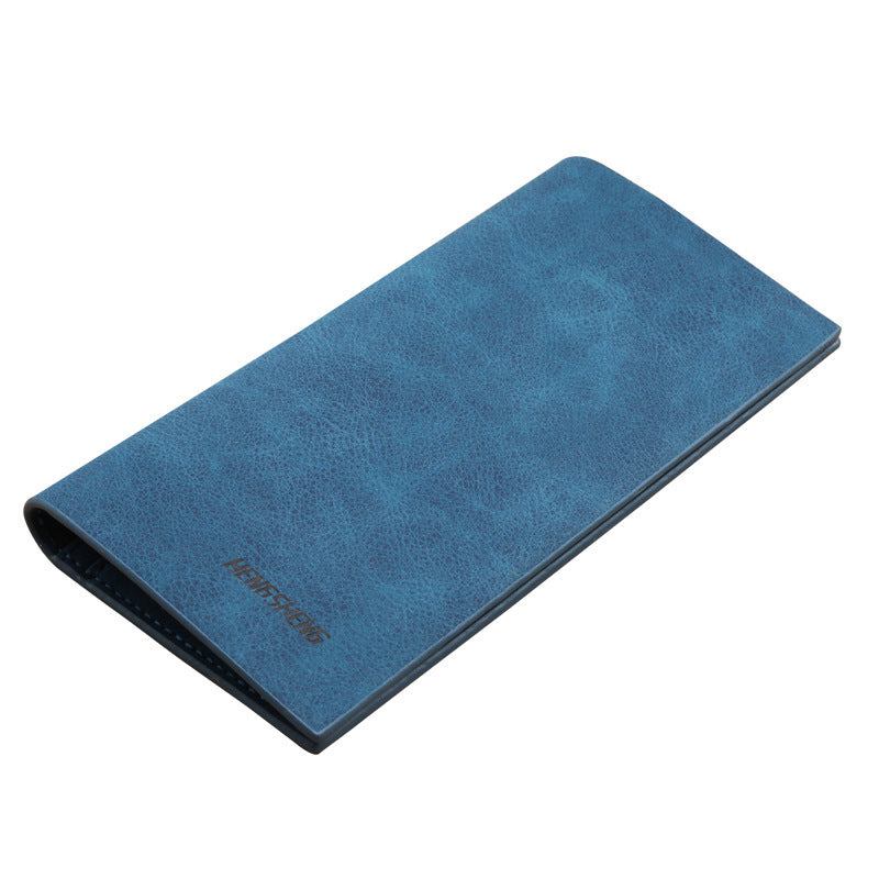 mens wallet long retro thin frosted soft