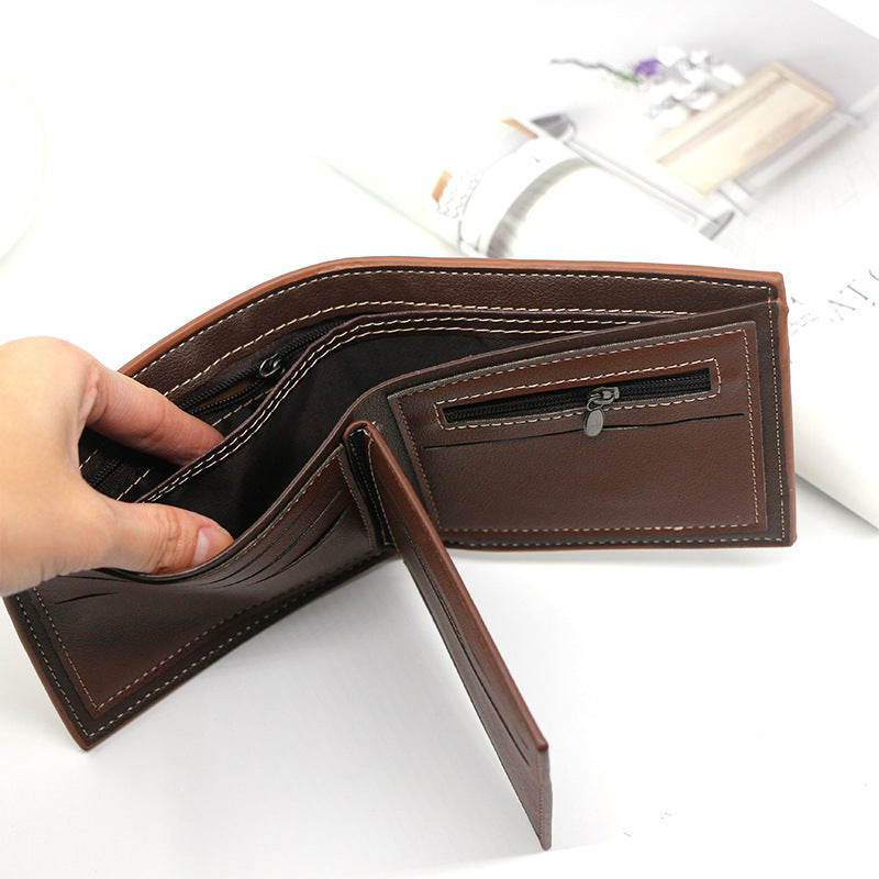 mens short retro large capacity fashion casual multi card wallet