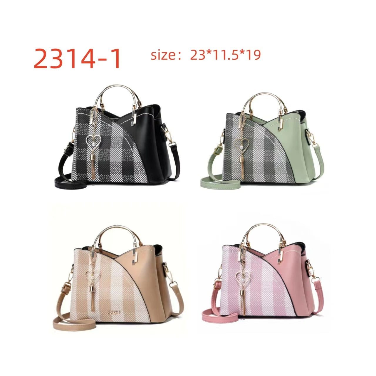 womens contrast color large capacity handbag