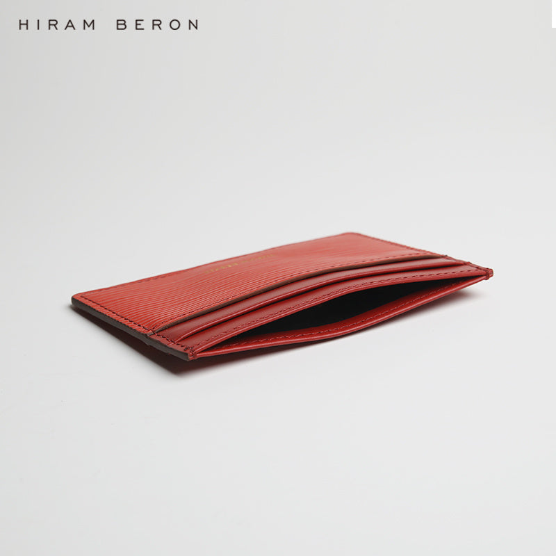 hiram beron monogrammed leather card holder real leather sli