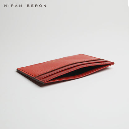 hiram beron monogrammed leather card holder real leather sli