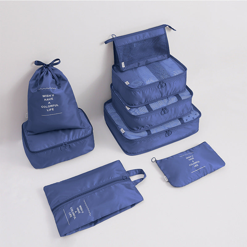 storage bag travel suitcase clothing arrangement eight piece set storage bag separation