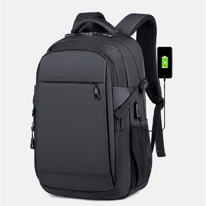 fashion mens black double shoulder backpack