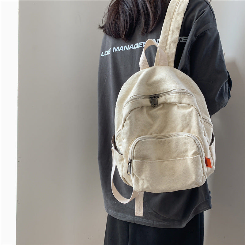 student retro wash canvas casual sen series backpack