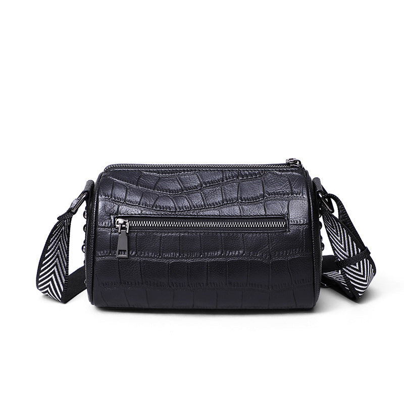 leather shoulder wide strap casual messenger bag