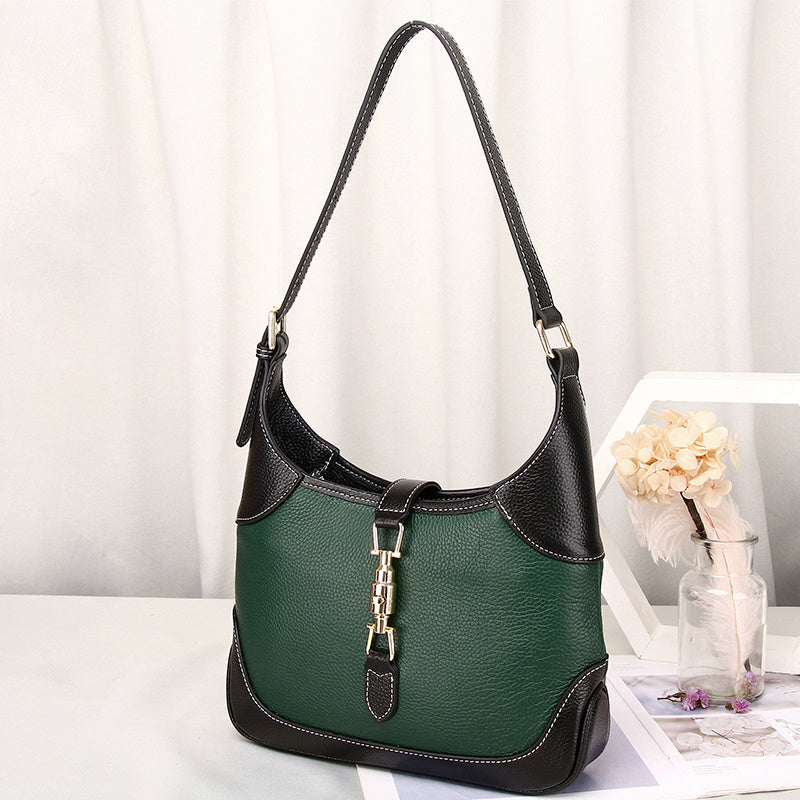 leather shoulder small female cowhide soft leather armpit bag