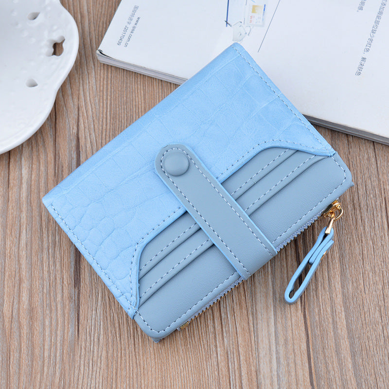 fashion zipper hasp leather wallet card holder