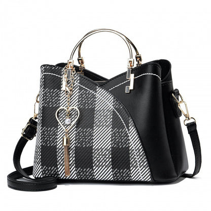 womens contrast color large capacity handbag