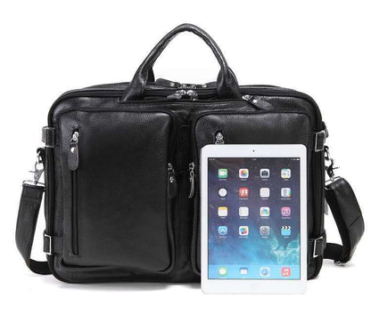 multi functional leather mens handbag