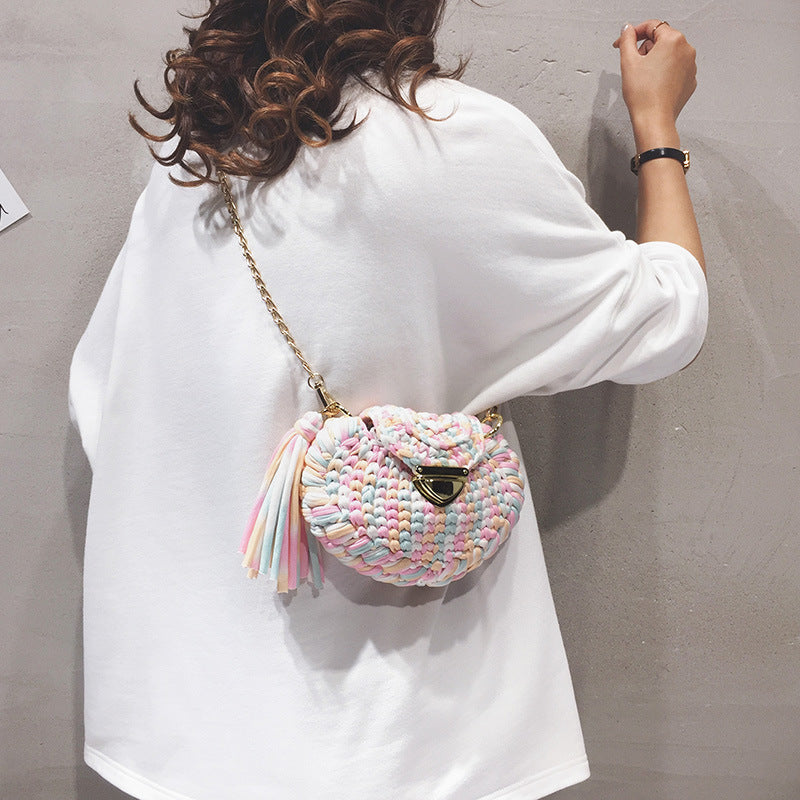 handmade woolen bag for girls one shoulder diagonal