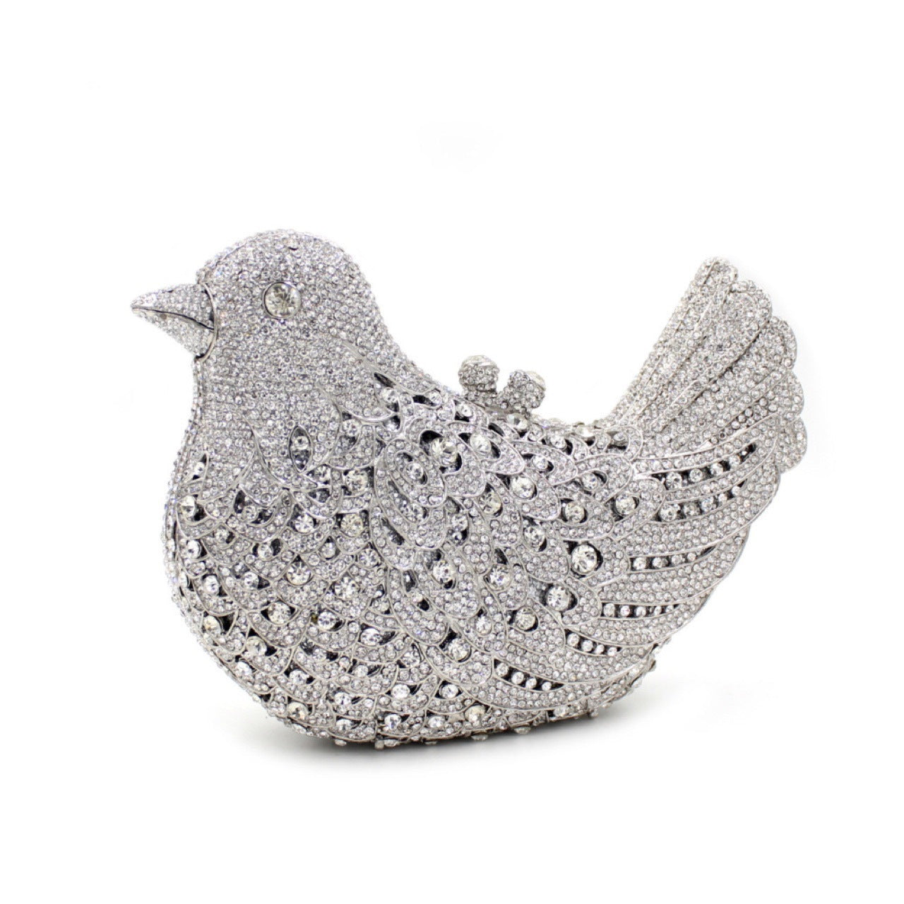 bird and peace dove animal jewel pack rhinestone dinner bag