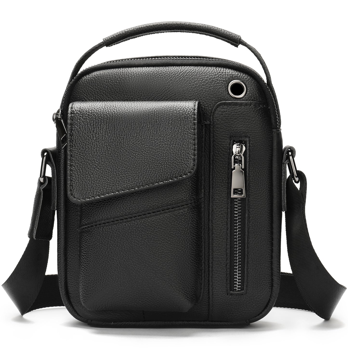 mens business minimalist leather crossbody bag