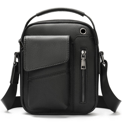 mens business minimalist leather crossbody bag