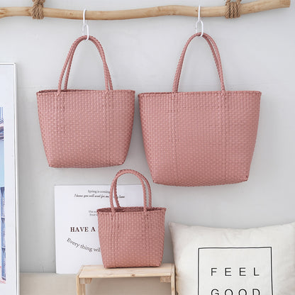Women's Large-Capacity Woven PVC Beach Bag