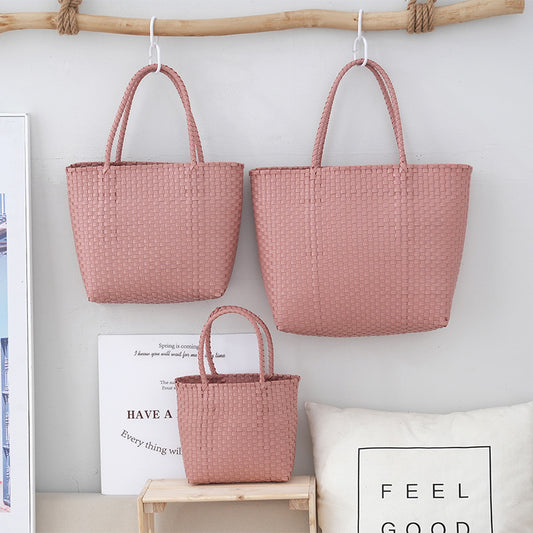 Women's Large-Capacity Woven PVC Beach Bag