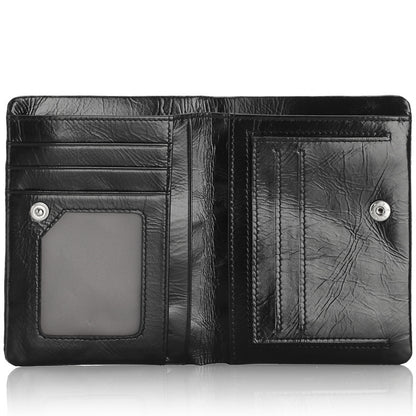 genuine leather mens wallet fashion oil wax leather