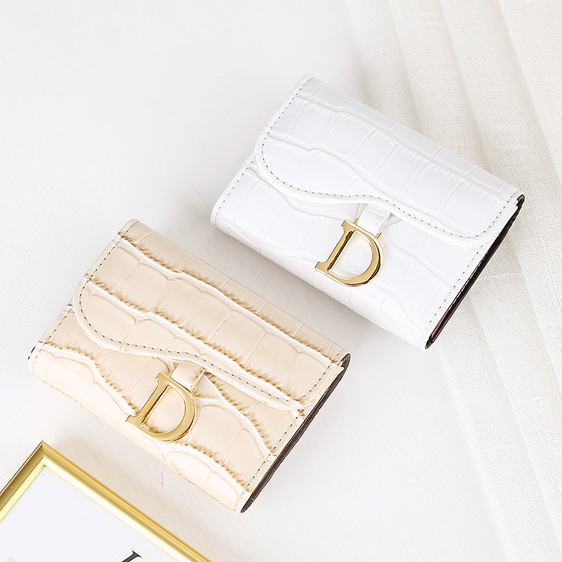fashion personality cowhide texture ladies card holder
