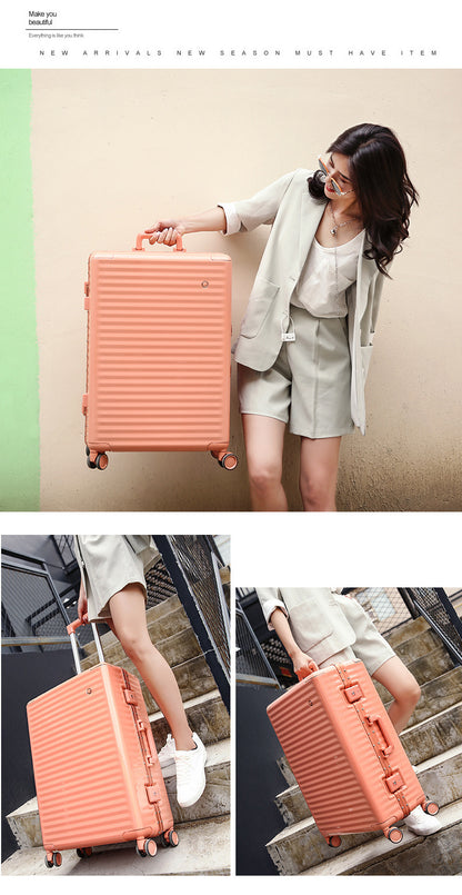 pc bright color fashion luggage 20 aluminium frame luggage universal wheel color matching 24 high end suitcase