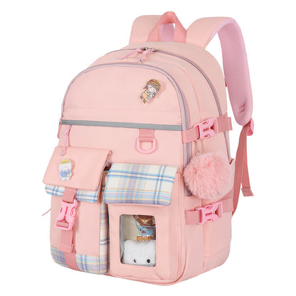 cartoon cute and lightweight burden reducing student schoolbag