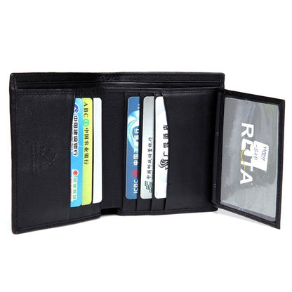 mens horizontal and vertical pearl fish leather wallet with cowhide