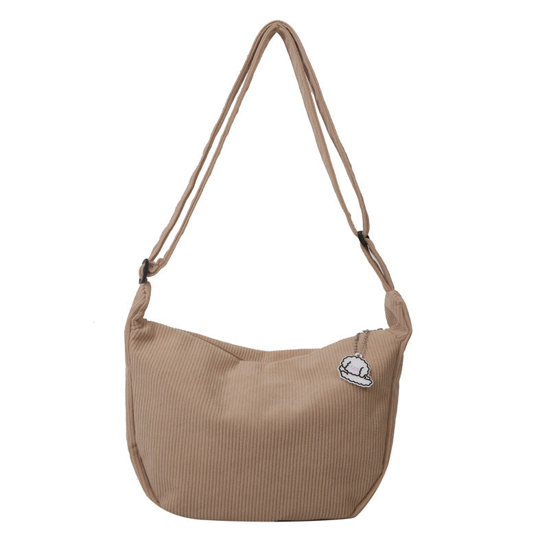 corduroy idle style all match artistic one shoulder messenger bag student casual female simple