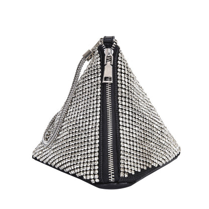 Diamond Shiny Wrist Bag Triangle