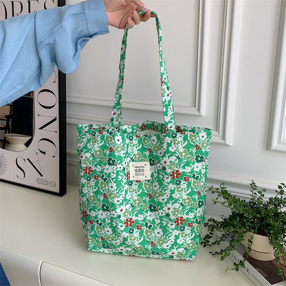 Tote Large Capacity Fashion Floral Canvas Shoulder Bag