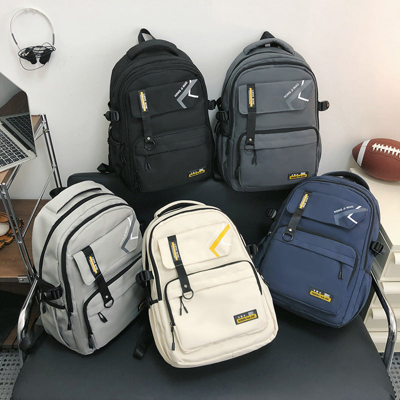 retro contrast color mens travel backpack