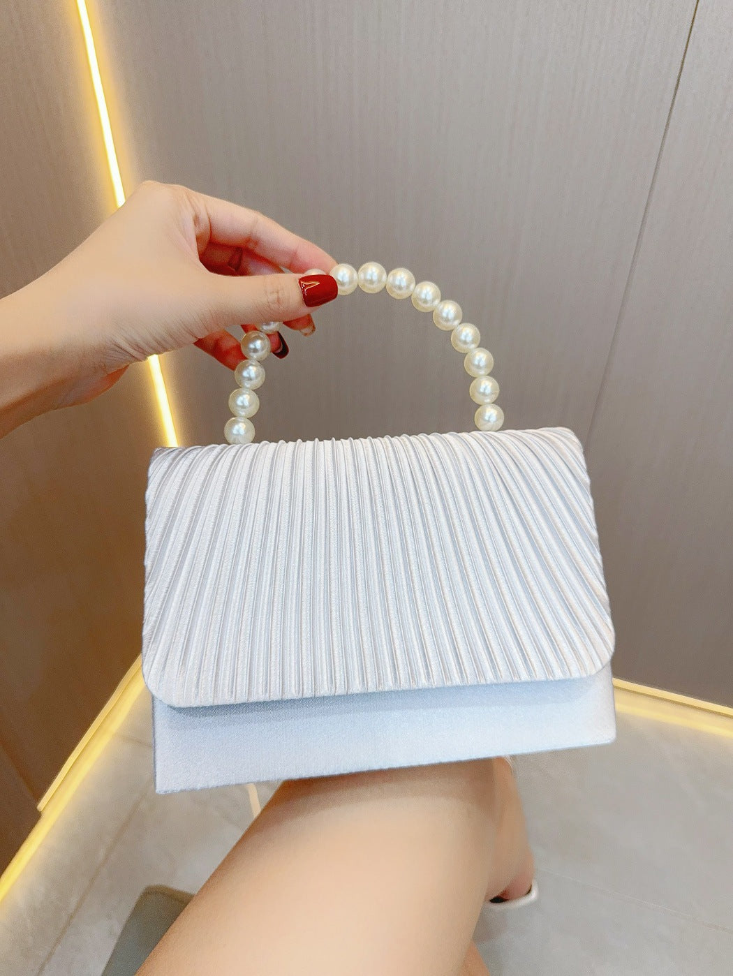 womens fashion pleated evening bag