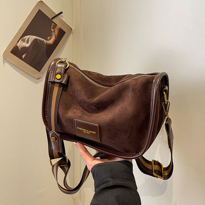 Pure Color Trendy Sense Special-interest Design Boston Bag Shoulder Messenger Bag