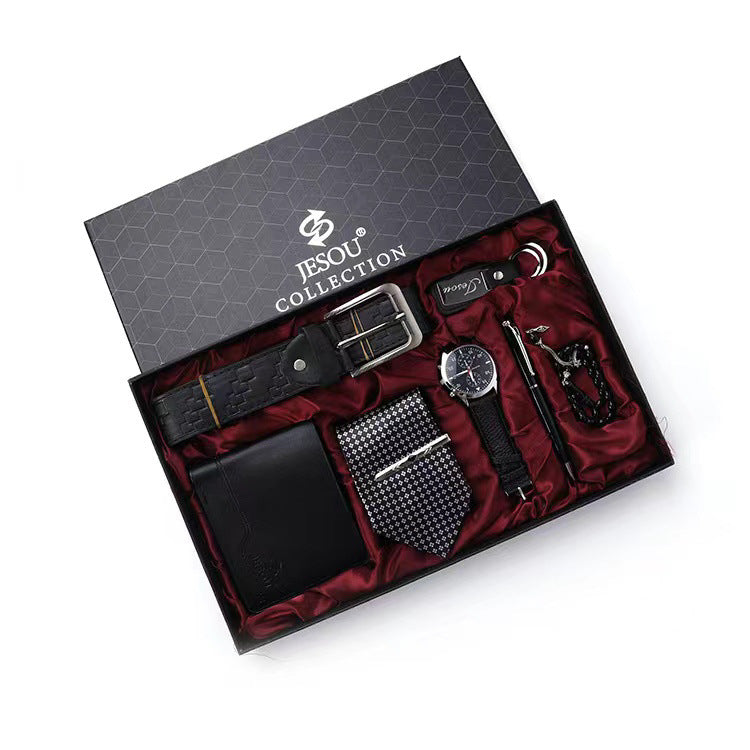 mens gift suit exquisite packaging watch belt tie wallet simple combination suit