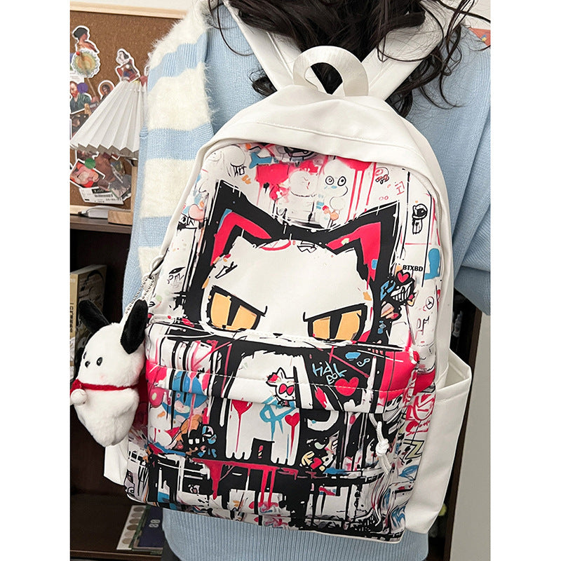 girls harajuku style personalized graffiti simple all match backpack