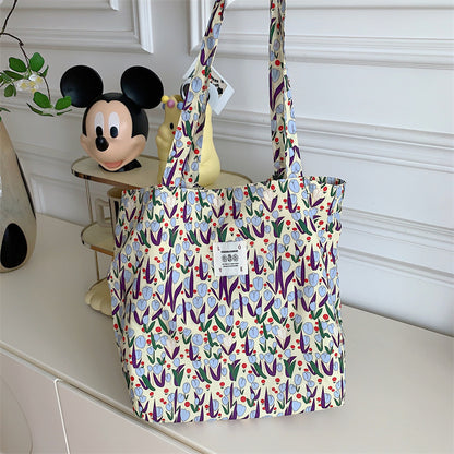 Tote Large Capacity Fashion Floral Canvas Shoulder Bag