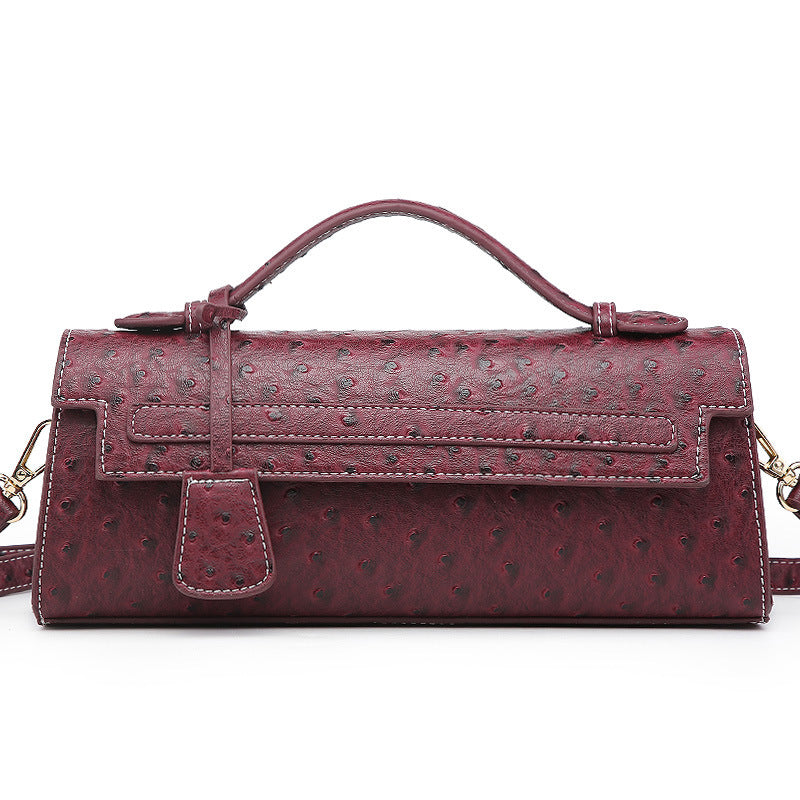 cute ostrich grain crossbody shoulder bag