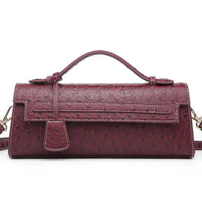 cute ostrich grain crossbody shoulder bag