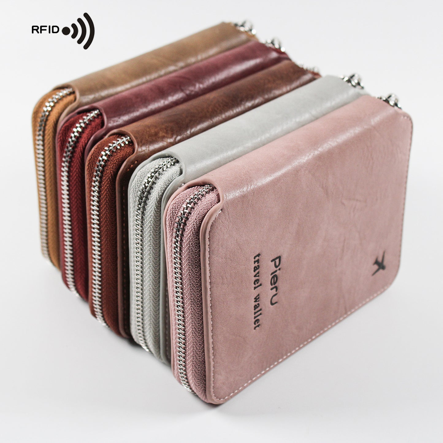 zipper passport holder multi functional rfid anti theft swiping outbound travel storage bag